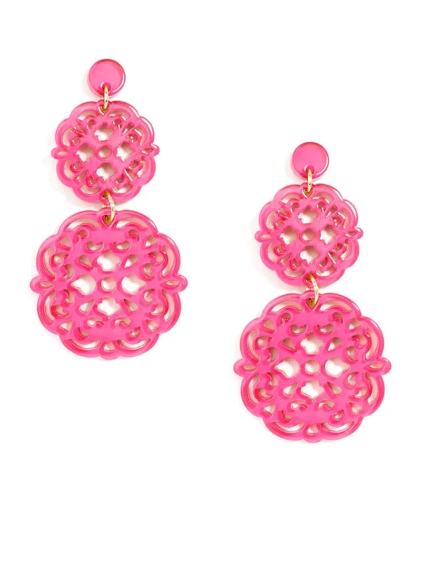 Two Fold Resin Emblem Drop Earring | ZENZII Fashion