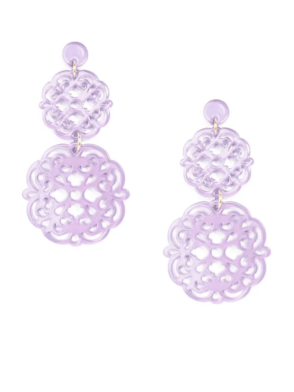 Two Fold Resin Emblem Drop Earring | ZENZII Fashion